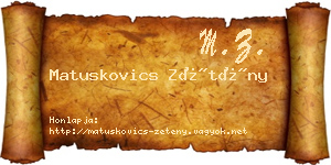 Matuskovics Zétény névjegykártya